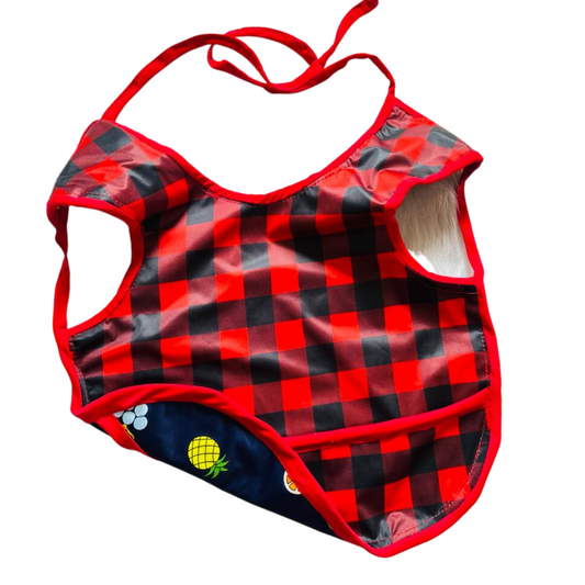 Waterproof Bib- Fruits and Plaids