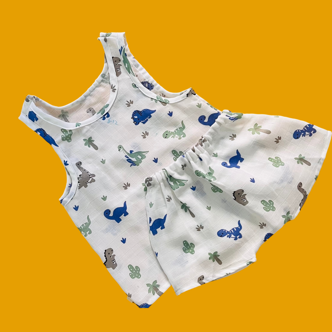 Breezies- Organic Muslin Dino