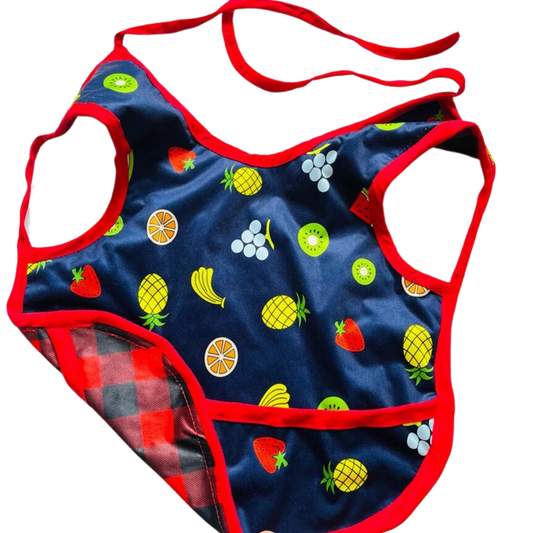 Waterproof Bib- Fruits and Plaids