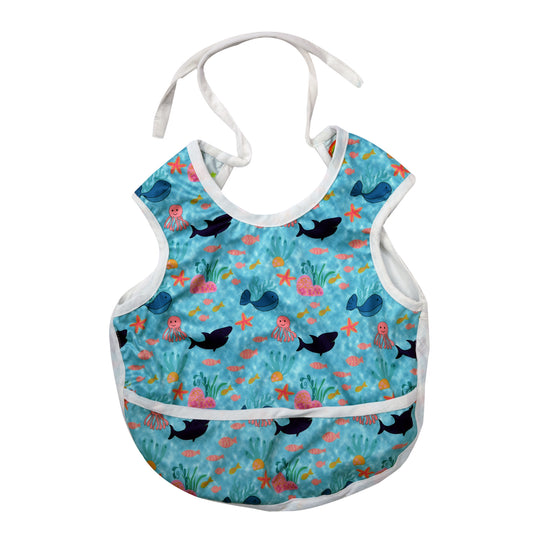Waterproof Bib- Rainbow and Whales